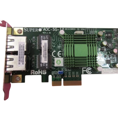Supermicro AOC-SG-I2 Dual Port Gigabit Ethernet Network Adapter RJ45 Add-on Card - Image 1 of 4