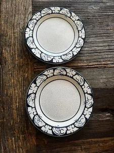 2- The Potting Shed Dedham Keramik Hase 9" Salatteller handbemalt USA - Bild 1 von 4