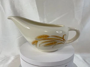Homer Laughlin Golden Wheat Pattern with Gold Trim Gravy Boat - Picture 1 of 7