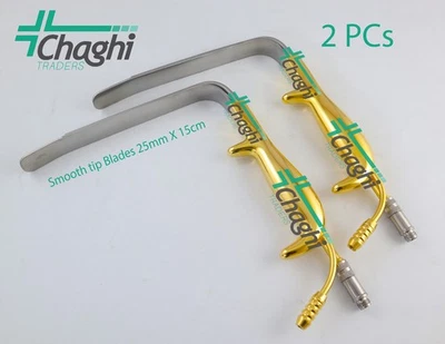 Retractores Estilo Ferriera con Punta Lisa Hojas Guía de Luz 25mm X 15cm 2 Unidades S Foto 1 de 4