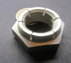 Cadmium Steel Flex Top Expanding Hex Nut RH, 1"-8 x 1 7/16" W x 37/64" H, 1 Pc - Picture 1 of 12