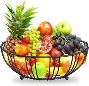 Fruit Bowl For Kitchen - Wire Fruit Basket Holder - Sturdy and Modern Metal,, - Picture 1 of 12