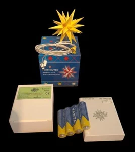 Herrnhuter Miniaturstern gelb Neuheit 2024 LED 8cm mit Batteriehalter NEU OVP - Bild 1 von 4