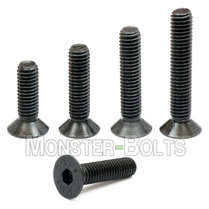 M4 Flat Head Socket Cap Screws, 12.9 Steel w/ Black Oxide DIN 7991, 0.70 Coarse - Picture 1 of 18