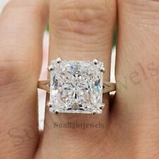 RARE 8.70Ct Certified Princess Cut Off White Diamond 925 Silver Ring Great Shine