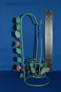 Windlichthalter grün Metallwaren zum Aufhängen mit Rosen - Bild 1 von 5