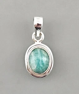 9916259 925er Silver Larimar-Anhänger 1 X 2,5 CM - Picture 1 of 3