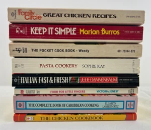 Lot of 8 Vintage Paperback Cookbooks Caribbean, Pasta, Chicken, Italian... - Picture 1 of 11