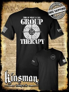 T-shirt 2 lati terapia di gruppo 2° emendamento Pro-Gun divertente - Foto 1 di 7