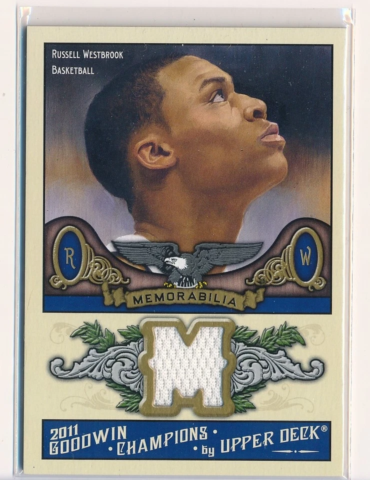 2011 UD Goodwin Champions Russell Westbrook Jersey Relic Memorabilia #M-RW NBA - Image 1 of 2