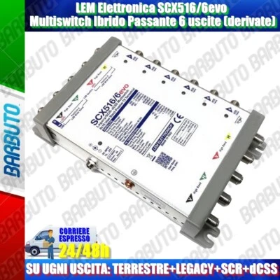 LEM Elettronica SCX516/6evo Multiswitch Ibrido Passante 6 uscite dCSS (derivate) - Immagine 1 di 4
