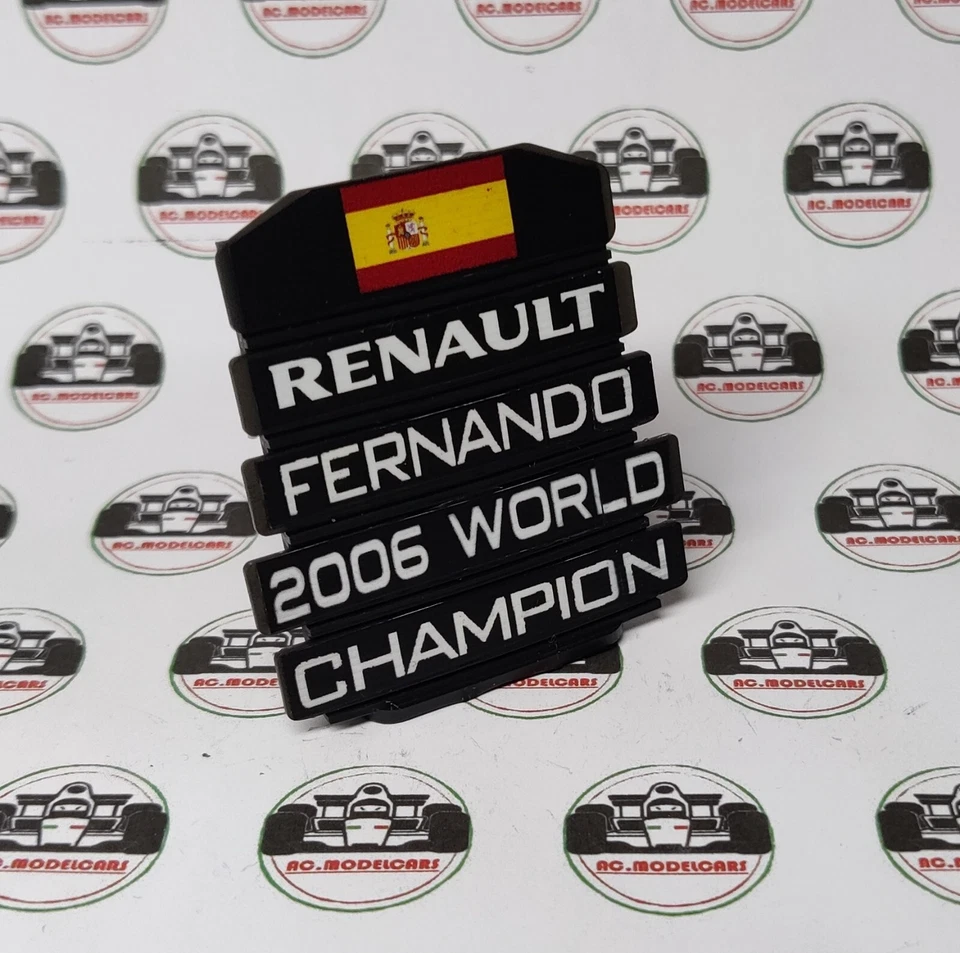 PIT BOARD Renault f1 Alonso R26 2006 1:43 1:18 1:24 1:12 1:8 world champion - Immagine 1 di 1