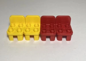 Lego Duplo Chairs Yellow And Red Lot Of 4 - Picture 1 of 2