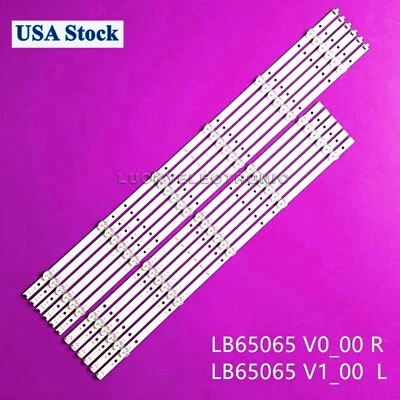 Kit Tira LED (12) para 65PUS6504 65PUS6554 E4SW6518RKU E4ST6519RKU LB65065 V0 V1 Foto 1 de 4