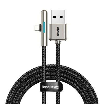 Mobile Game 90 Degree Type C Charging Cable 4A 40W 1M Black - Image 1 of 2