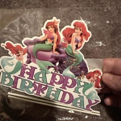 Sirenita Cumpleaños Fiesta Suministros Ariel Decoraciones Banner Globos Tarjetas Foto 1 de 4