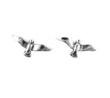 Sterling Silver Flying Seagull Stud Post Earrings