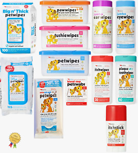 Petkin Wipes Paw, Tushie, Ear, Eye, Itch Wipes, Blood Swab For Cats, Dogs & Pet