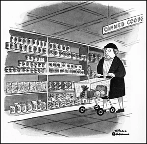 Charles Addams 1973 dibujos animados arte cómic compras de comestibles Addams impresión familiar S30 - Imagen 1 de 1