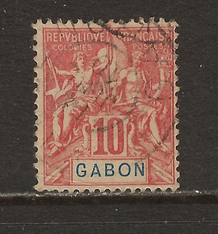 Gabon 1904 Tablet type 10c rose-red o/FU SG/Yvert 20 - Image 1 of 1