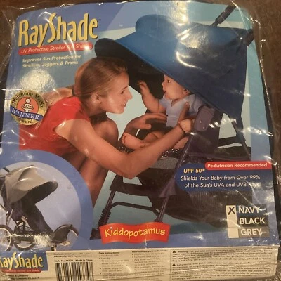 Cochecito protector UV Kiddopotamus Rayshade sombra UPF 50 negro TOTALMENTE NUEVO Foto 1 de 4