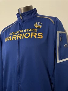 Majestic Therma-Base NBA Golden State Warriors Full Zip Jacket Adult Size Large - Picture 1 of 14