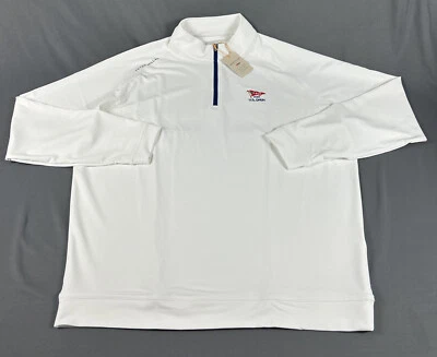 Peter Millar Golf Pullover Crown Sport US Open LACC 1/4 Zip XL White MSRP $135 - Image 1 of 4