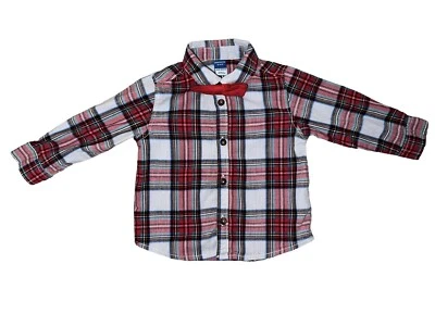 Old Navy мальчиков 12-18 месяцев красный белый клетку рубашка галстук-бабочка комплект - Изображение 1 из 4