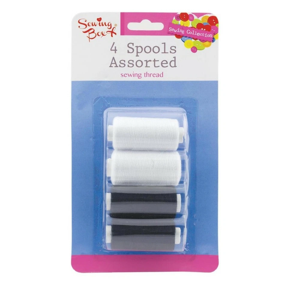 Sewing Thread Black and White 4pk