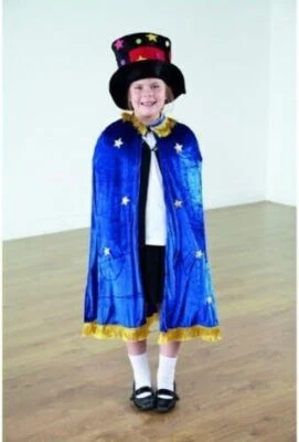 Childs Fancy Dress Cape Cloak Story Teller Kids Unisex Cloak Wizard Magician 3-5