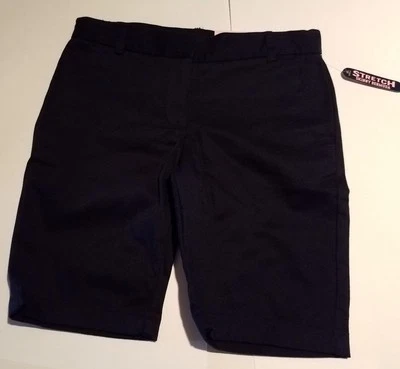 Girls Chaps Navy Blue Stretch Shinny Bermuda CDE0003H School Uniform  8 14 16 - Image 1 of 3