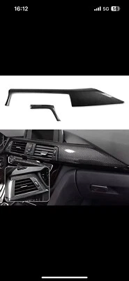 Cubierta de embellecedor del panel del tablero de instrumentos de consola estilo fibra de carbono para BMW F30 F31 2012-2019 Foto 1 de 4