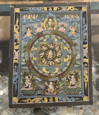 19th Century Antique Tibetan? Thangka,  Buddha Religious Painting On Cotton - Image 1 of 4