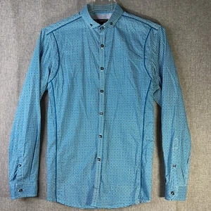 INC International Concepts Mens M. Turquoise Shirt Long Sleeve Button Up MS72 - Picture 1 of 11