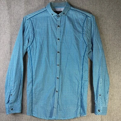 INC International Concepts Mens M. Turquoise Shirt Long Sleeve Button Up MS72 - Image 1 of 4