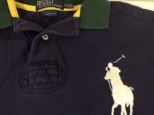 POLO by RALPH LAUREN~VTG~Blue Polo Shirt~Large White Rider~Size XL(?)~Custom Fit - Bild 1 von 4