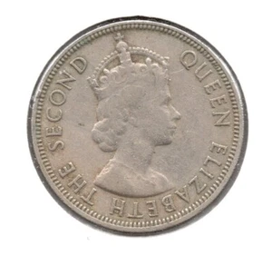 SEYCHELLES- 1 Rupee (QEII) 1954, KM #13, Copper-Nickel Coin - Picture 1 of 2