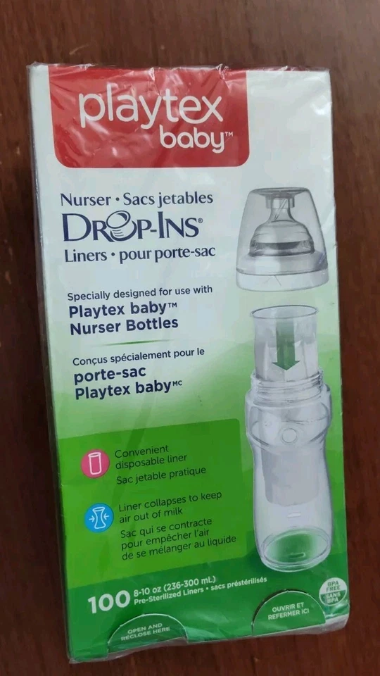 Playtex Baby Drop-ins Liners 100 Count | For Baby Nurser Bottles | 8-10oz - Изображение 1 из 1