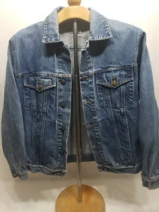 Vintage 90's Jean Jacket Combinations Denim Distressed M Oversized 100% Cotton - Picture 1 of 12