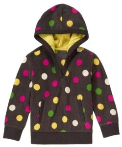 Gymboree Kids Girl's Black/Multi Microfleece Polka Dot Pullover Hoodie XS (3-4) - Picture 1 of 8