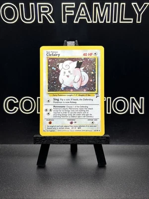 1999 Pokémon TCG Clefairy 6/130 Base Set Holo Rare Card Vintage WOTC SWIRL NM - Image 1 of 4