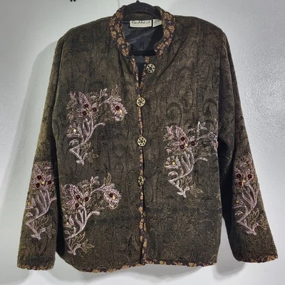 Abrigo Chaqueta De Colección Marrón Lg Flashback Floral Pintado Tapiz Indie Cachicho Foto 1 de 4