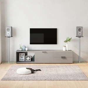 Vidaxl Lautsprecher-Ständer 2 Stk. Silbern Hartglas 1 Forro Pilar - Imagen 1 de 6