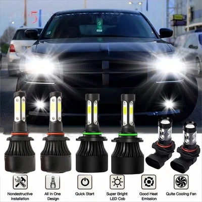 Для Dodge Magnum 2005-2008 6 X светодиодные фары дальнего ближнего света + противотуманные лампы AAA - Изображение 1 из 4