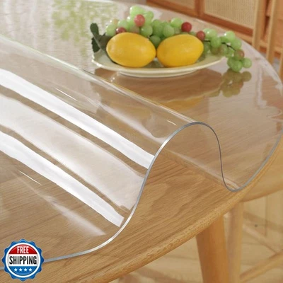 38 Inch Round Clear Table Protector Tablecloth Cover Desk Top Pad - Image 1 of 4