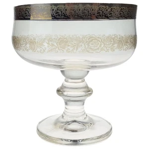 Platinrand Silberrand Ätzdekor Glas Sektschale Eisschale Dessertschale - Bild 1 von 6