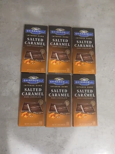 Ghirardelli Intensive Dark Salted Caramel Schokolade je 3,5 Unzen - 6 Packungen - Neu - Bild 1 von 3