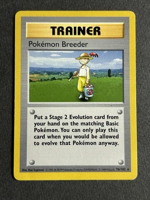 Pokemon Breeder 105/130 Shadowless MP - Image 1 of 2