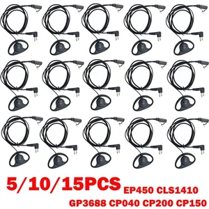 5/10/15x D Auricular Auricular Auriculares Micrófono Para Motorola Radio 2Pines Walkie Talkie - Imagen 1 de 16