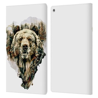 OFFICIAL RIZA PEKER ANIMALS LEATHER BOOK WALLET CASE COVER FOR AMAZON FIRE - Image 1 of 4